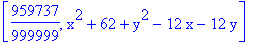 [959737/999999, x^2+62+y^2-12*x-12*y]